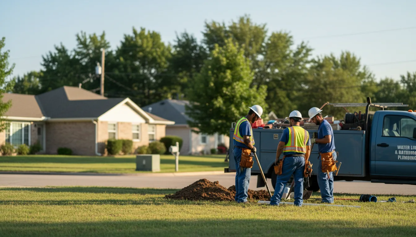 Residential water line and bathroom plumbing service in Skidmore, TX